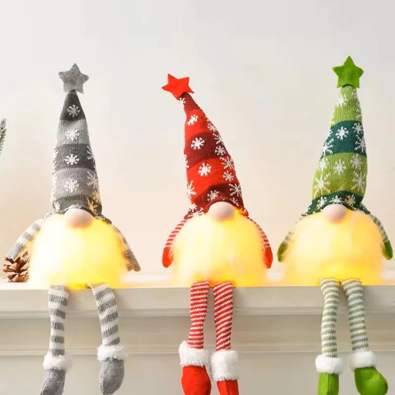 Christmas Faceless Gnome Ornaments – LED Light-Up Plush Decorations - Image 4