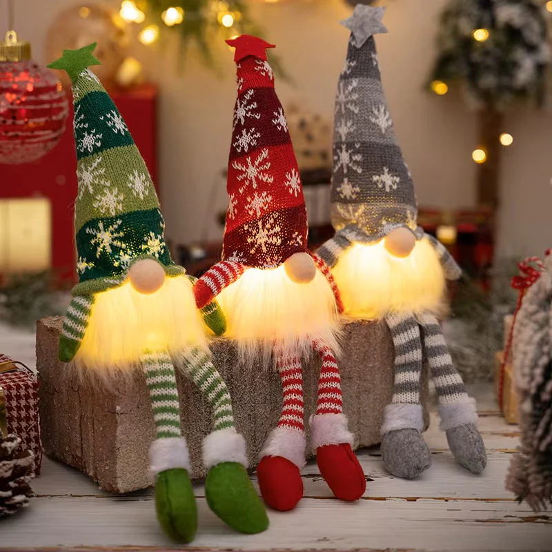 Christmas Faceless Gnome Ornaments – LED Light-Up Plush Decorations - Image 5