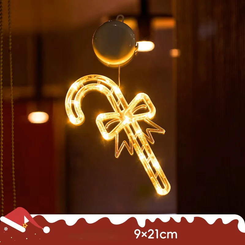 Christmas LED Light Snowflake & Santa Hanging Sucker Lamp – Window/Wall Holiday Decoration - Image 10