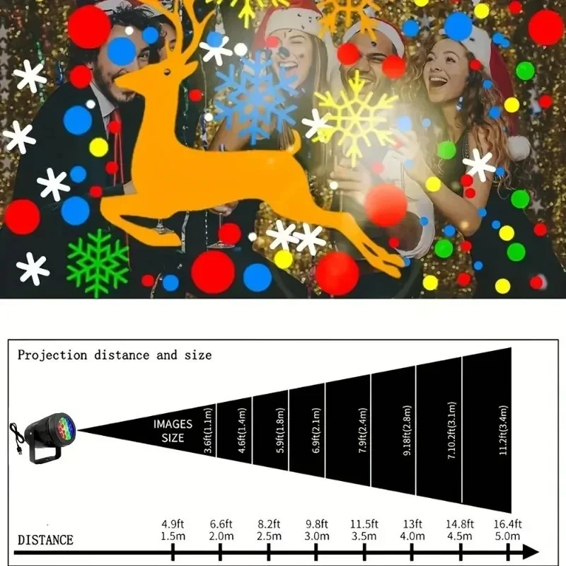 Christmas LED Projector Light β 16 Patterns, Rotatable, Indoor/Outdoor - Image 6