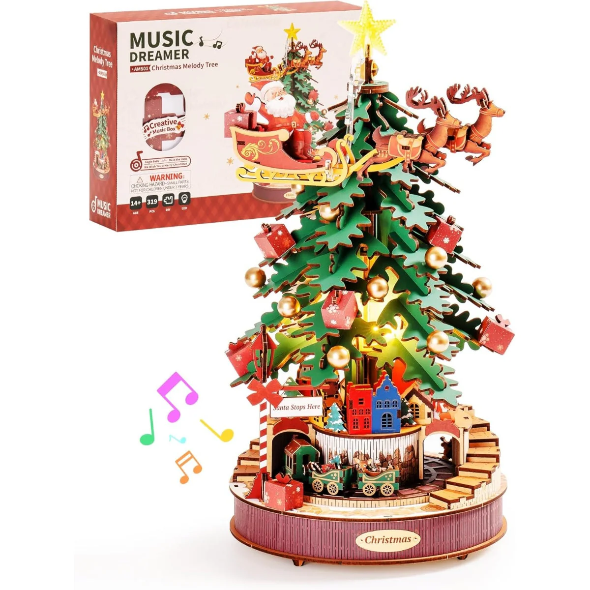 Christmas Melody Tree Music Box β 3D Wooden Puzzle with Light