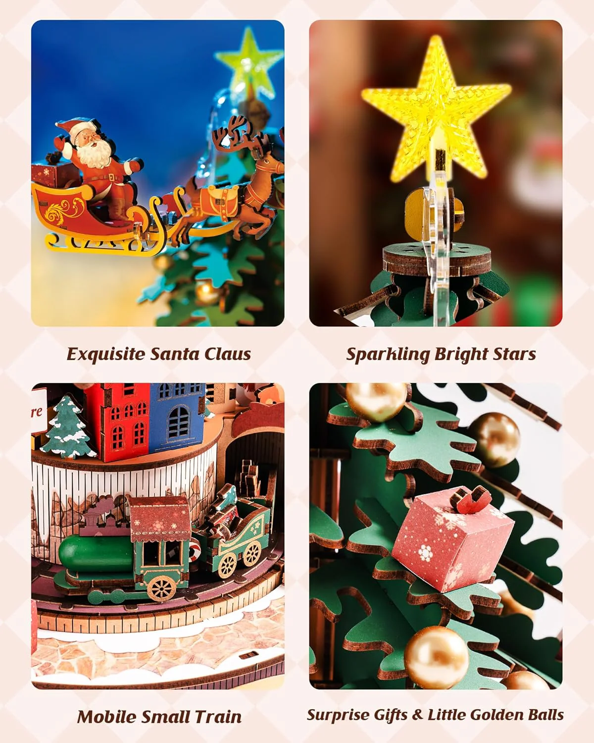 Christmas Melody Tree Music Box β 3D Wooden Puzzle with Light - Image 5