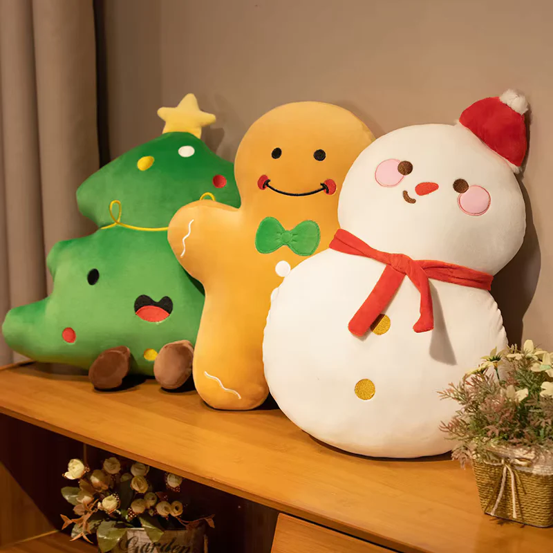 Christmas Plush Pillow β Gingerbread, Tree & Snowman Cushions - Image 3