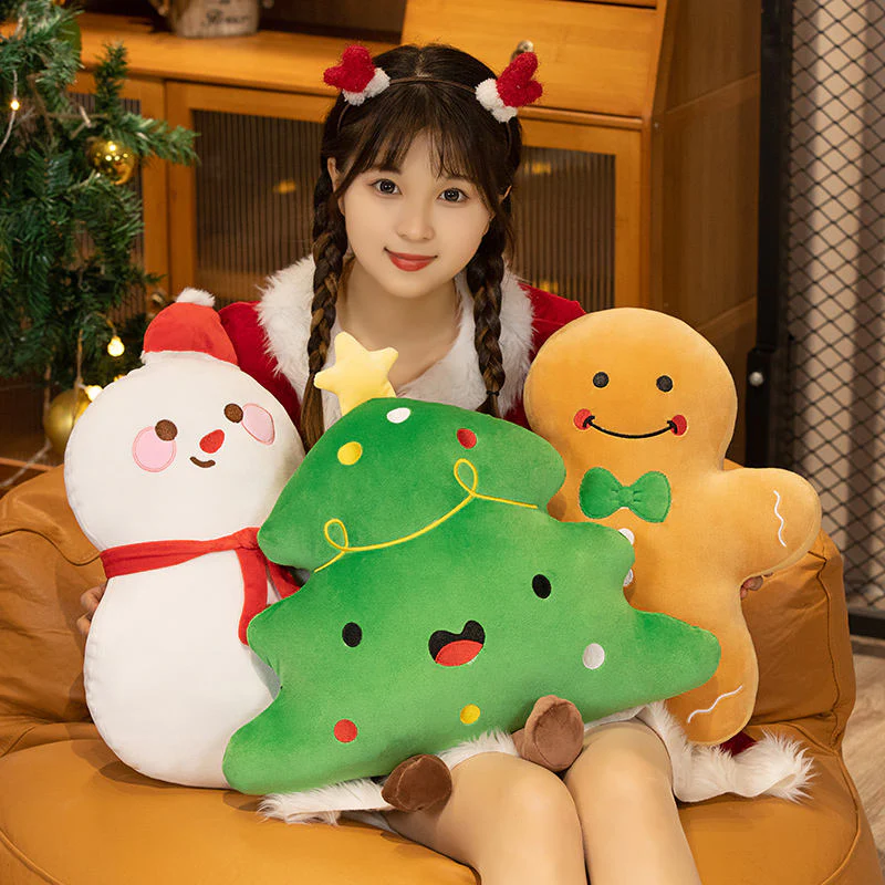 Christmas Plush Pillow β Gingerbread, Tree & Snowman Cushions - Image 5