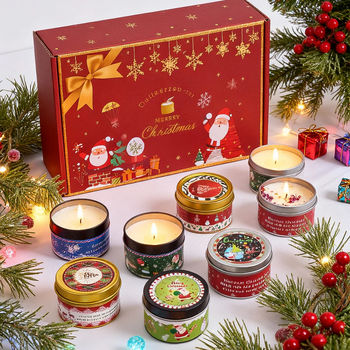 Christmas Scented Candle Gift Set – 6 Pack Holiday Aromatherapy - Image 3