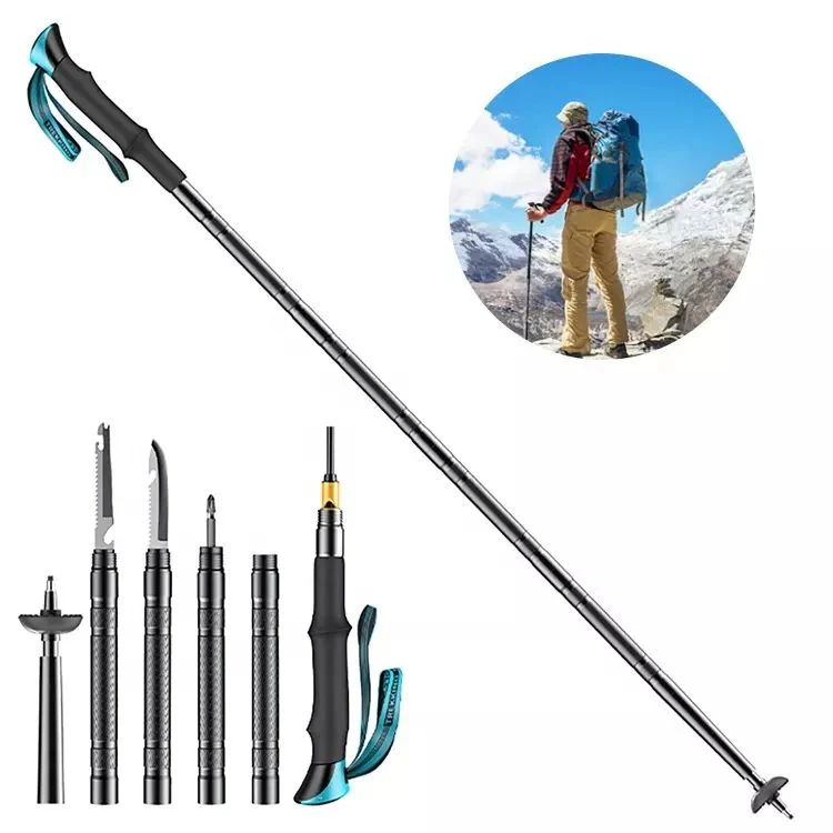 Collapsible Aluminum Multifunction Walking Stick β Outdoor & Hiking Use