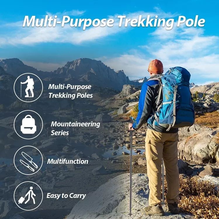 Collapsible Aluminum Multifunction Walking Stick β Outdoor & Hiking Use - Image 3