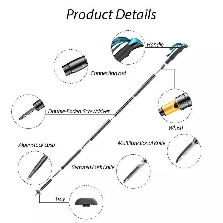 Collapsible Aluminum Multifunction Walking Stick β Outdoor & Hiking Use - Image 5