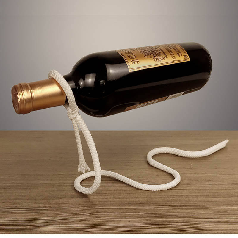 Creative Rope-Style Wine Bottle Rack (Floating Illusion Display) - Image 2
