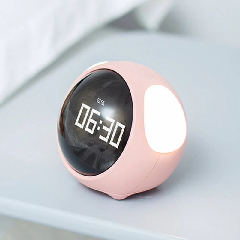Cute Pixel Expression LED Night Light Alarm Clock – Smart Digital Alarm Clock for Kids, Voice Activated Nightlight & Snooze Function - Image 4