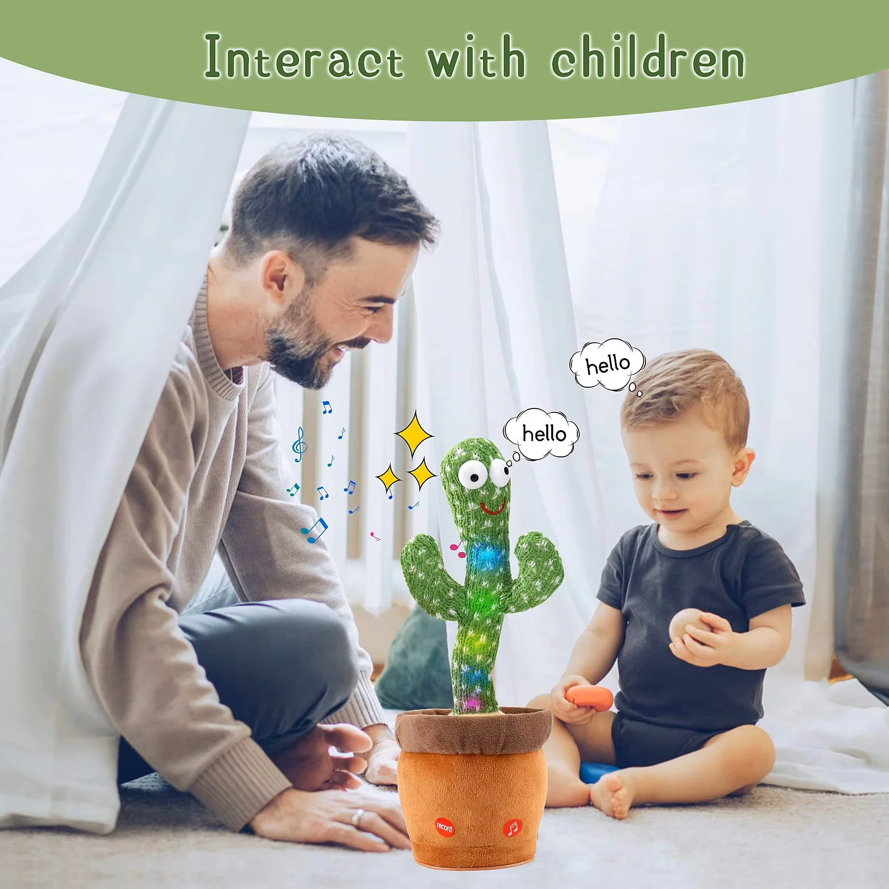 Dancing Cactus Repeat Talking Toy โ Electronic Singing & Talking Plush - Image 10