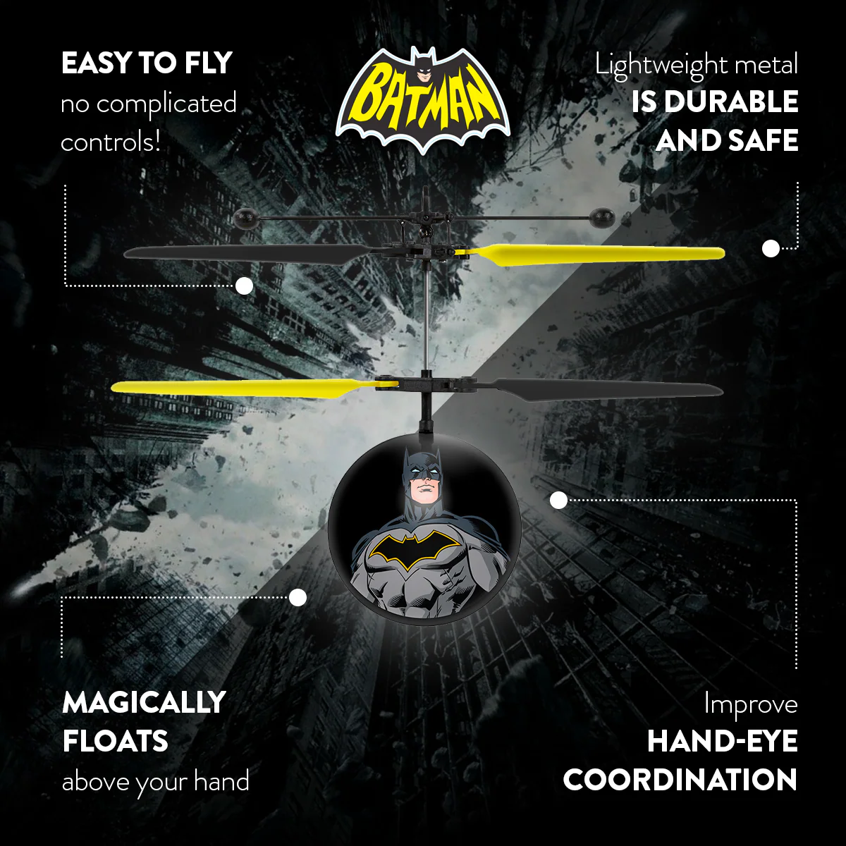 DC Justice League Batman IR UFO Ball Helicopter - Image 2