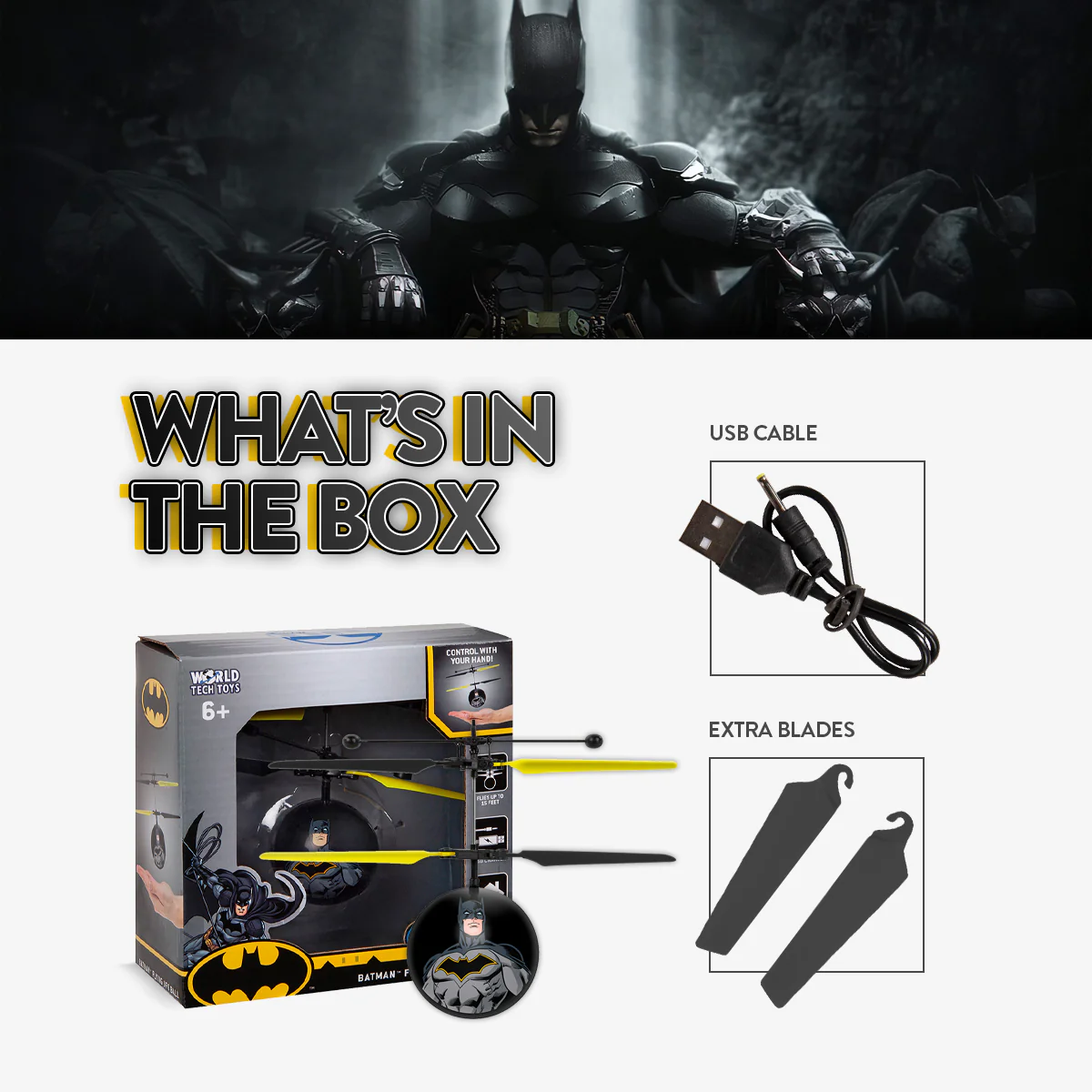 DC Justice League Batman IR UFO Ball Helicopter - Image 3