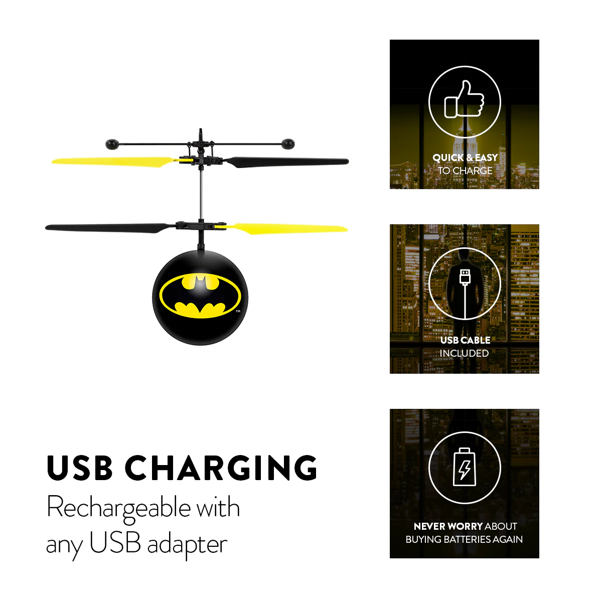 DC Justice League Batman IR UFO Ball Helicopter - Image 4