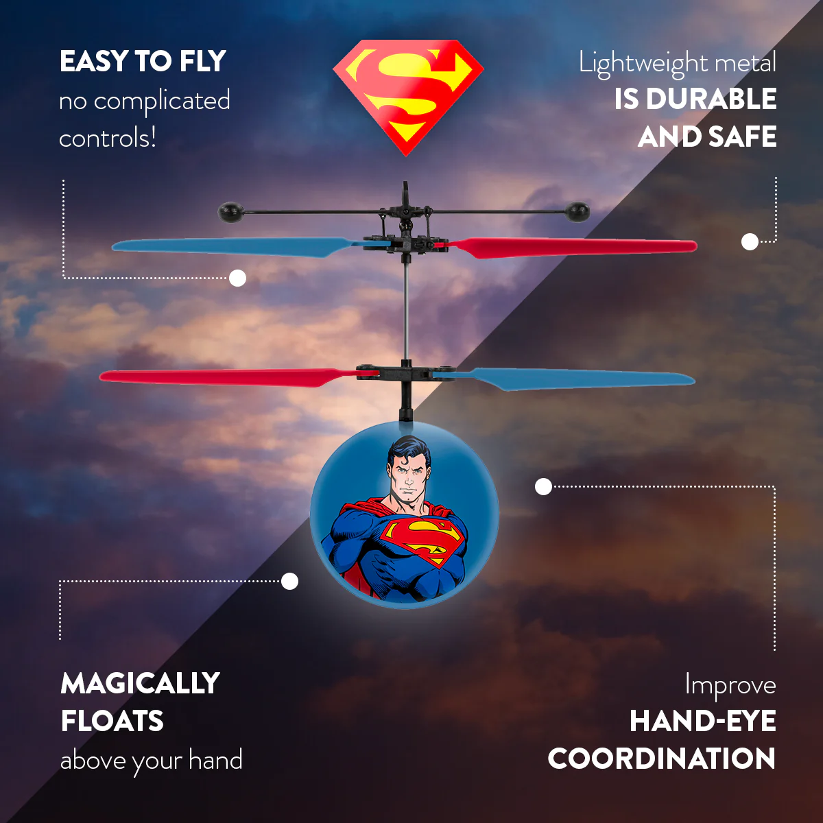 DC Justice League Superman IR UFO Ball Helicopter - Image 2