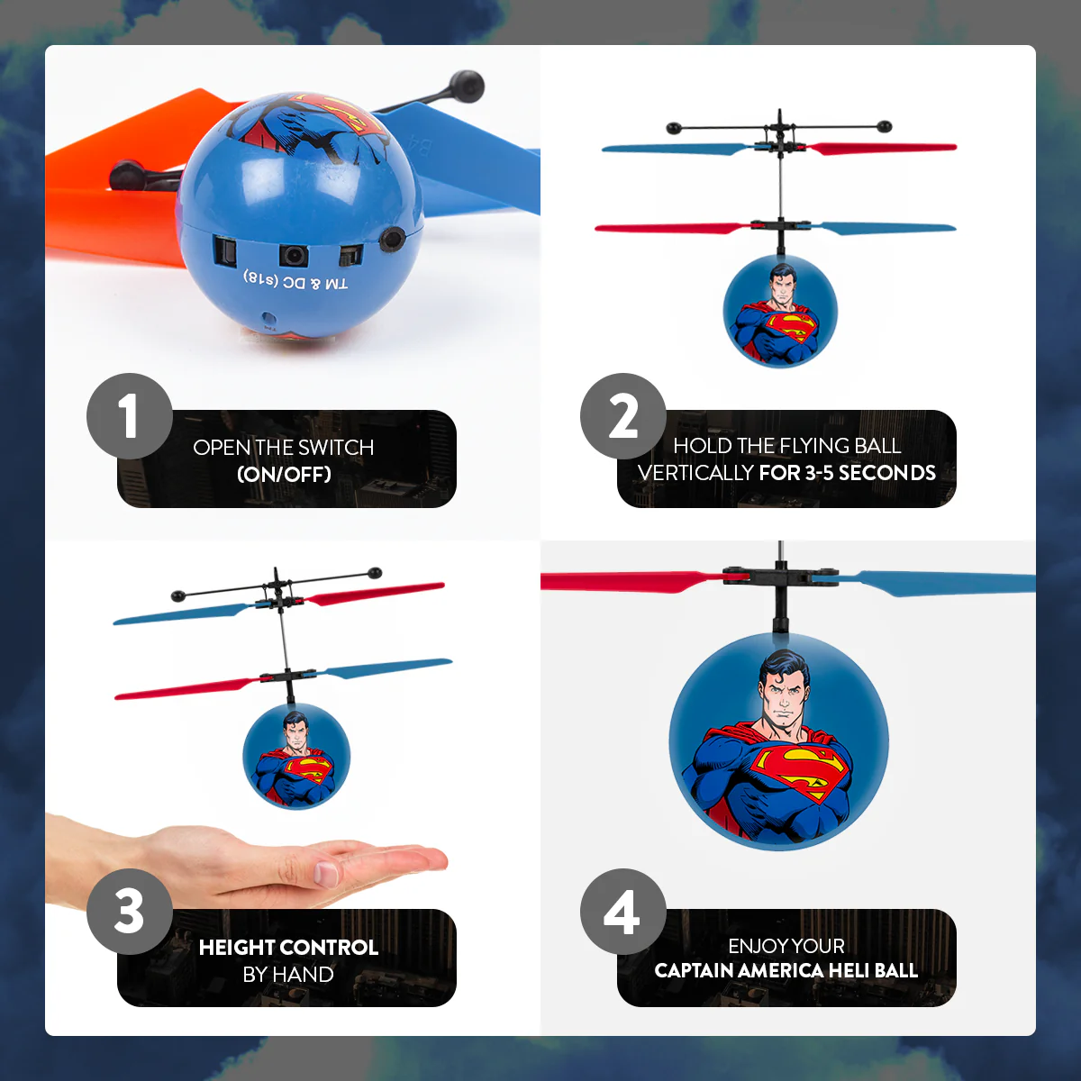 DC Justice League Superman IR UFO Ball Helicopter - Image 4