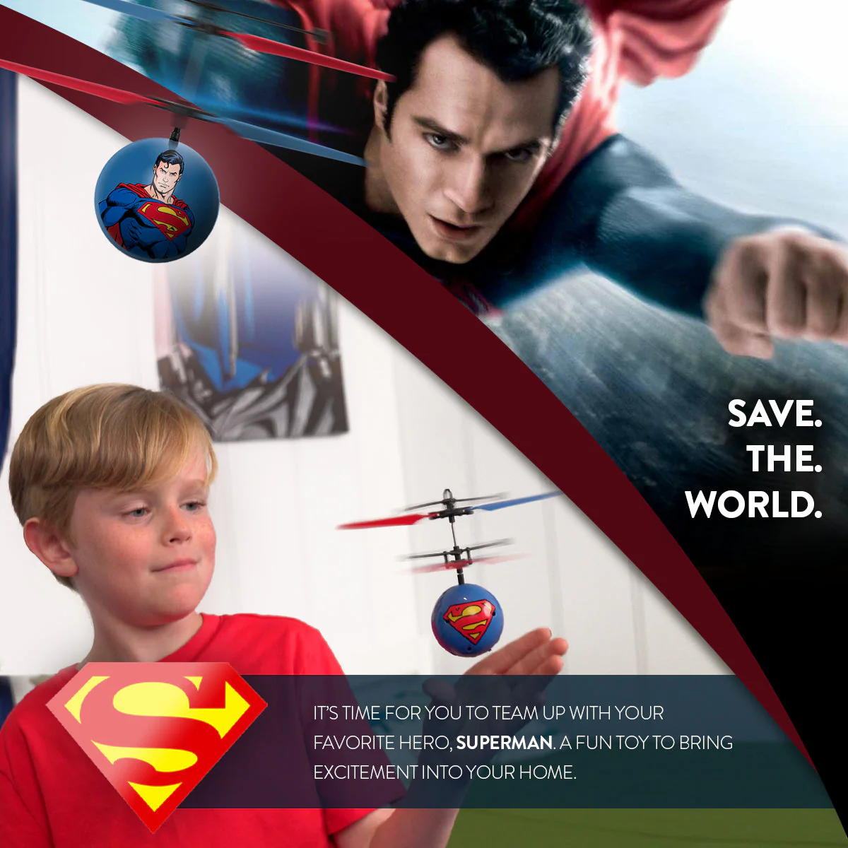 DC Justice League Superman IR UFO Ball Helicopter - Image 6