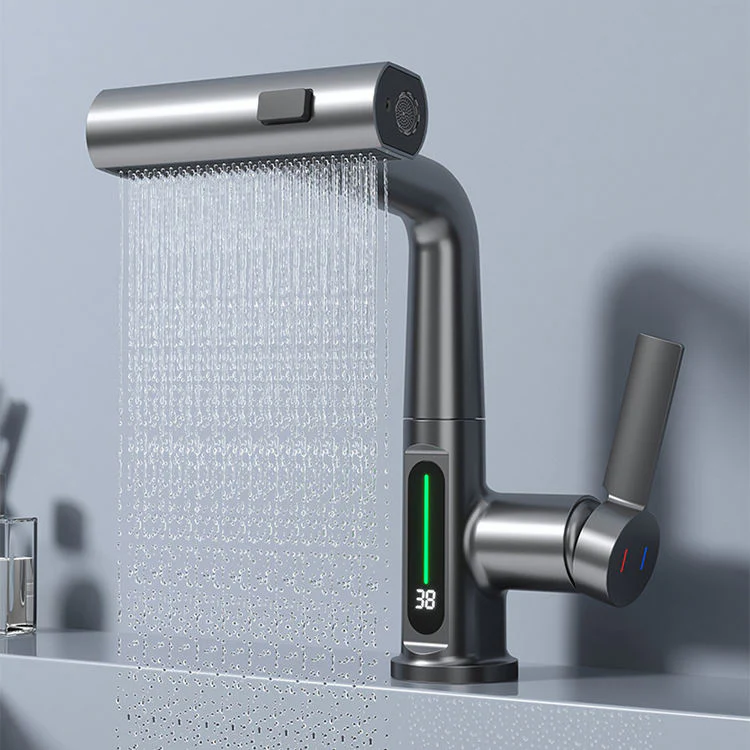 Digital Temperature Display Pull-Out Basin Faucet