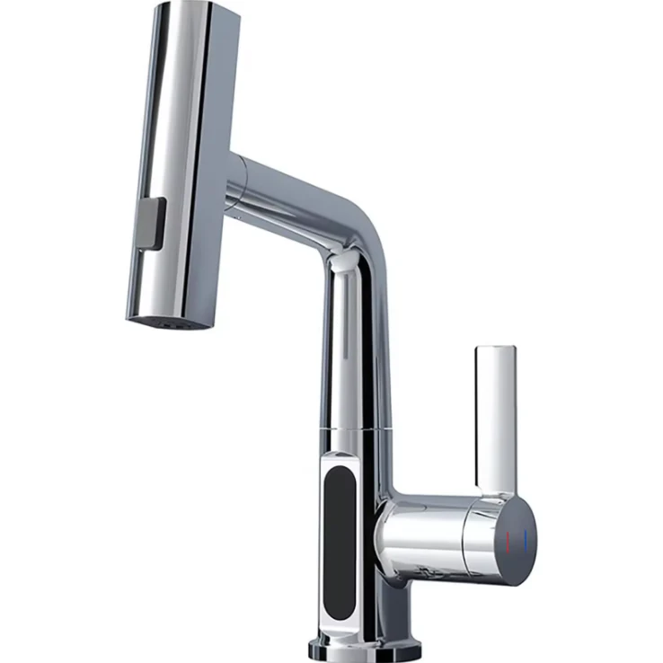 Digital Temperature Display Pull-Out Basin Faucet - Image 7