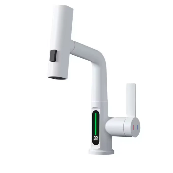 Digital Temperature Display Pull-Out Basin Faucet - Image 9