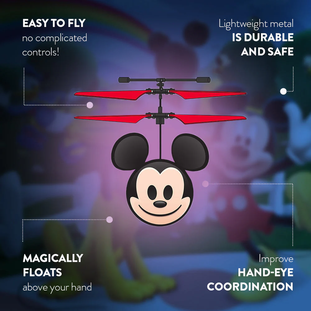 Disney Emoji Mickey Mouse IR UFO Ball Helicopter - Image 2