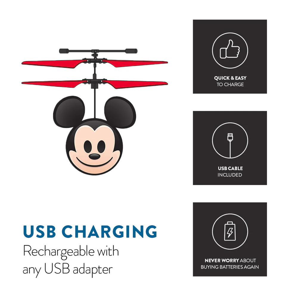 Disney Emoji Mickey Mouse IR UFO Ball Helicopter - Image 4