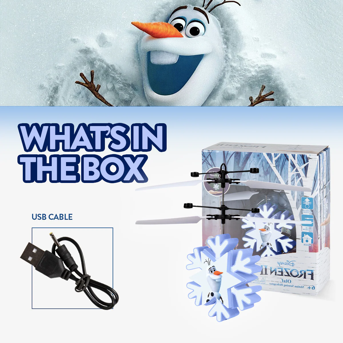 Disney Frozen Olaf Motion Sensing IR UFO Ball Helicopter - Image 3