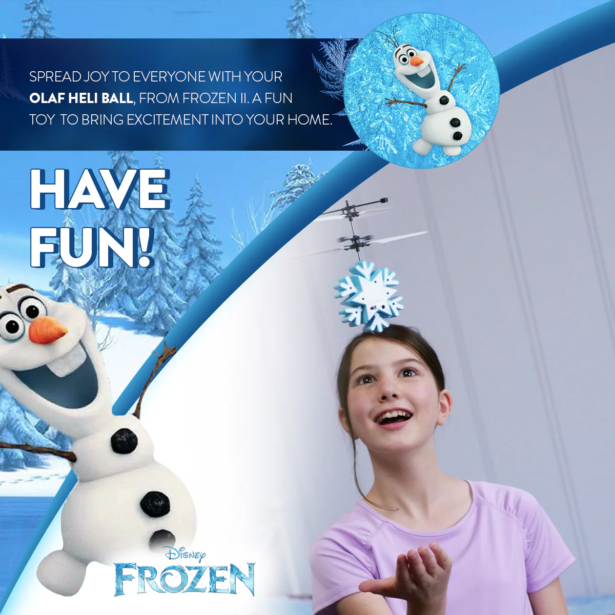 Disney Frozen Olaf Motion Sensing IR UFO Ball Helicopter - Image 4