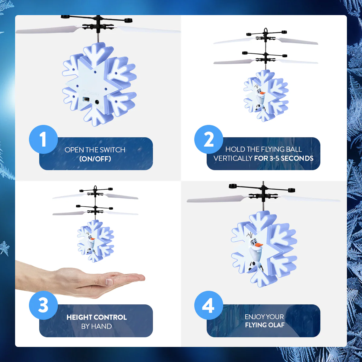 Disney Frozen Olaf Motion Sensing IR UFO Ball Helicopter - Image 5