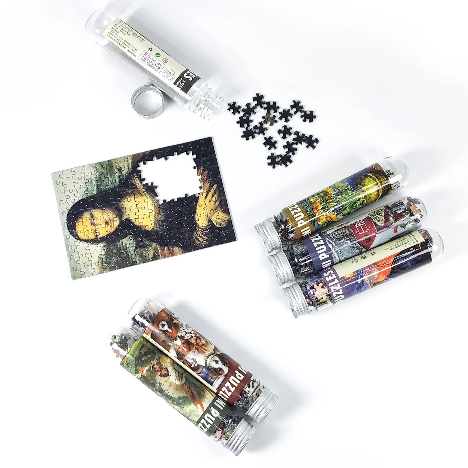 DIY 150-Piece Cardboard Tube Jigsaw Puzzle