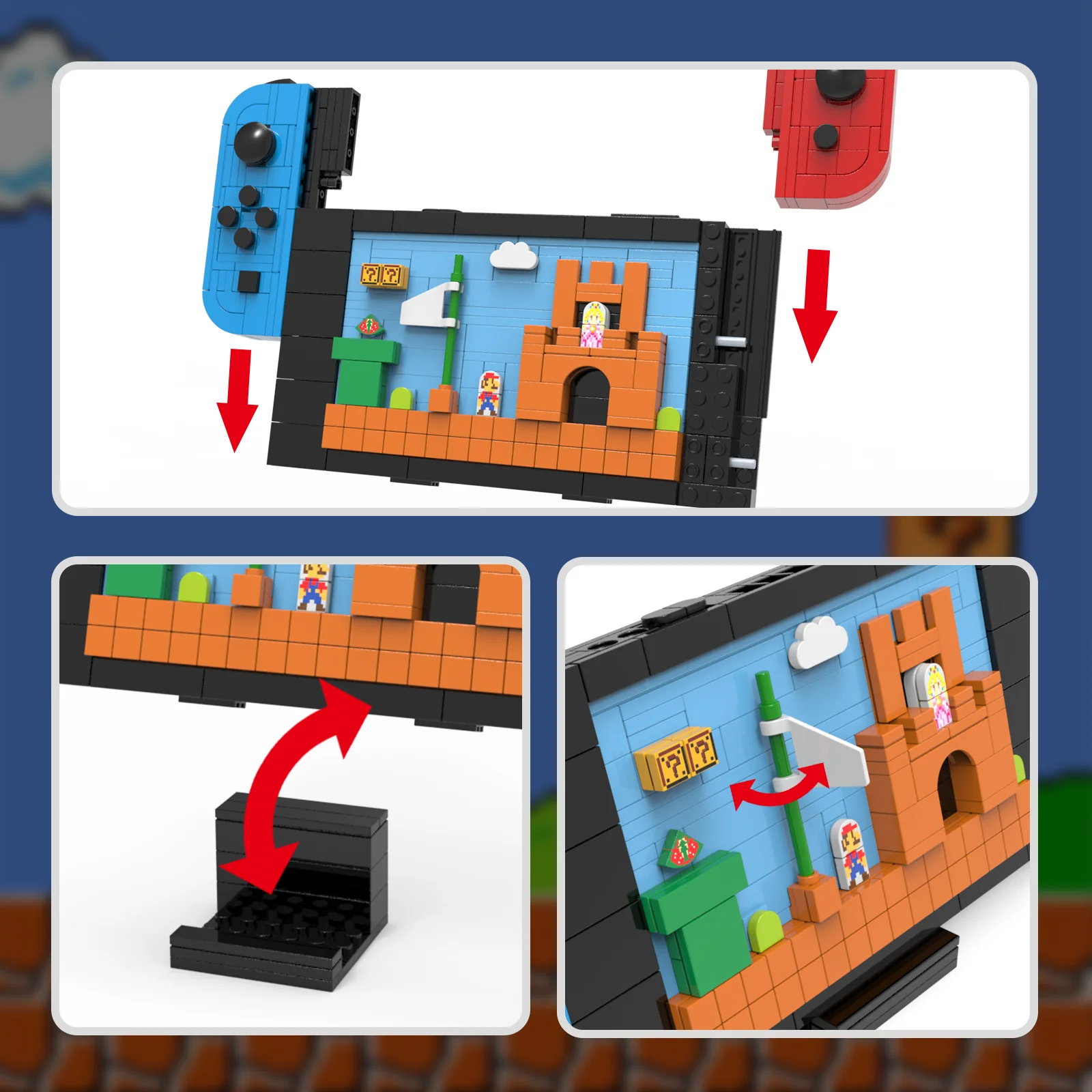 DIY Handheld Gaming Console MOC Building Block Set β Creative Switch Model Toy β Unique Gift for Gamers & Kids - Image 3