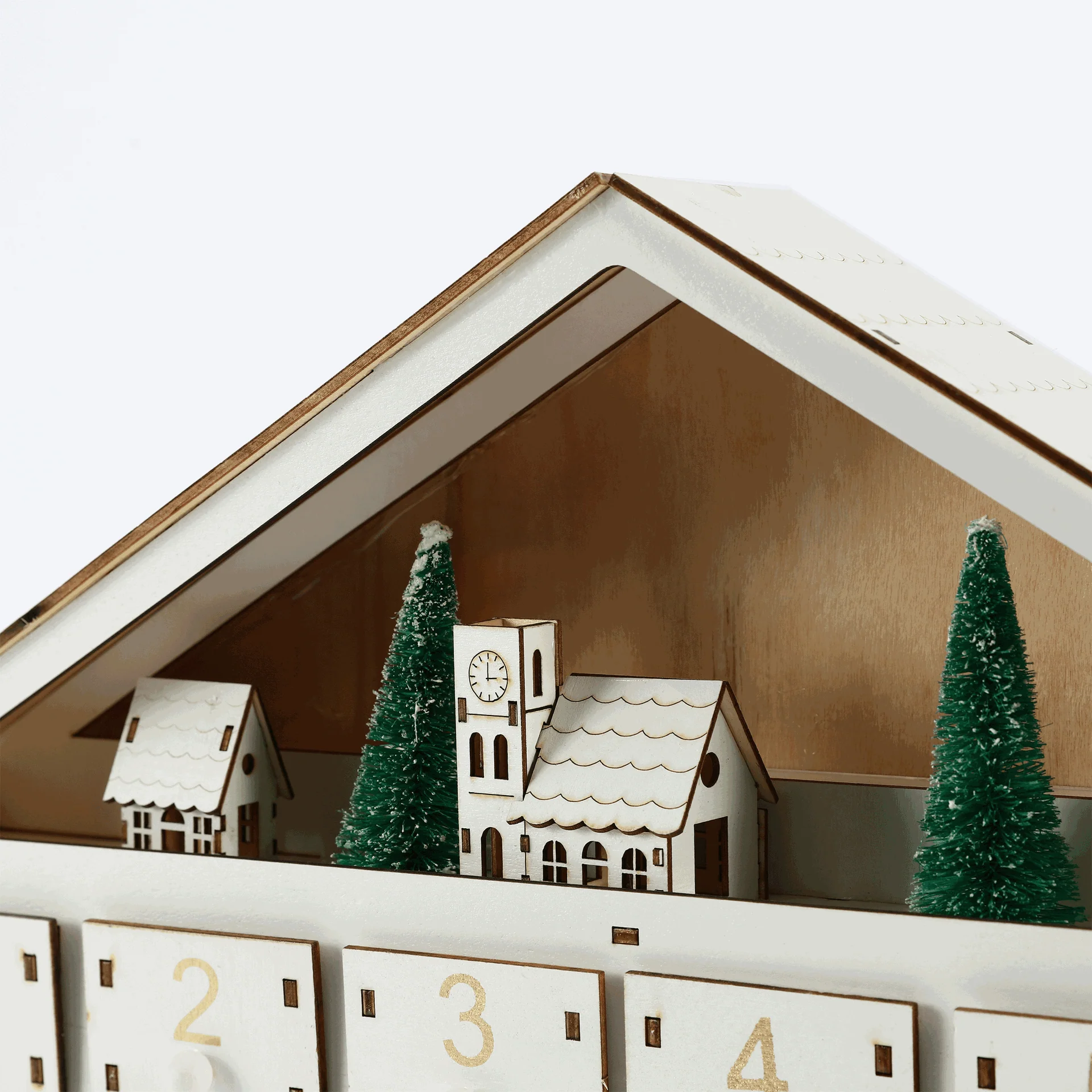 LED Light-Up Wooden Advent Calendar – 24-Day Christmas Countdown Decoration - Image 5