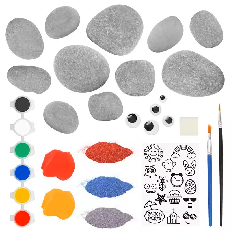 DIY Stone Painting Kit for Kids – Creative Rock Art Pebbles Set with Waterproof Paints – Educational Arts & Crafts Activity for Boys and Girls Ages 4-12 - Image 3