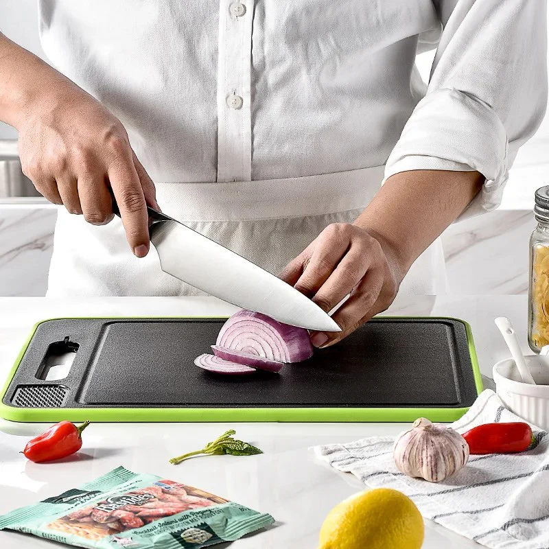 Double-Sided Cutting Board with Defrosting Tray & Knife Sharpener - Image 4