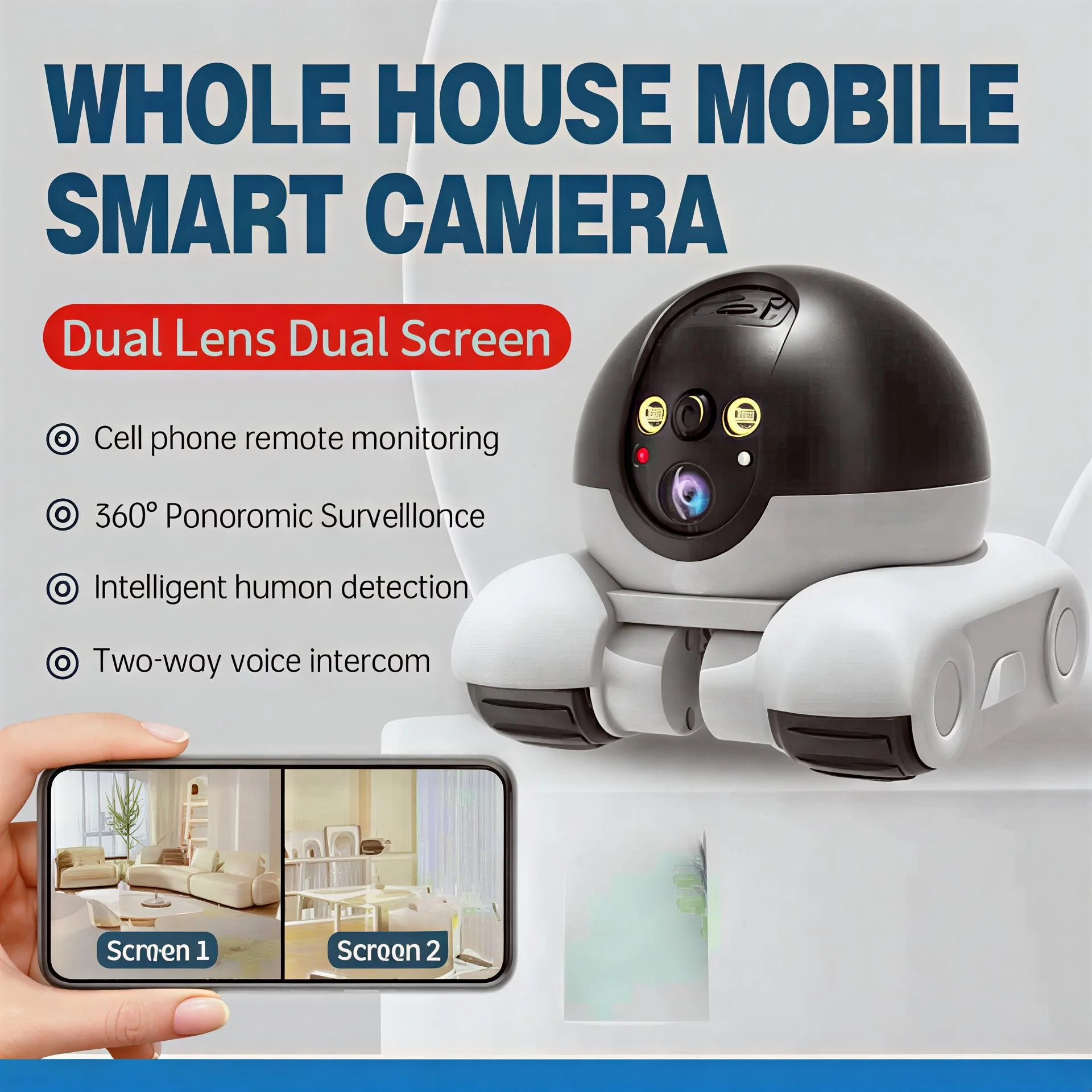 Dual-Screen Mobile Smart Monitoring Camera - Image 3