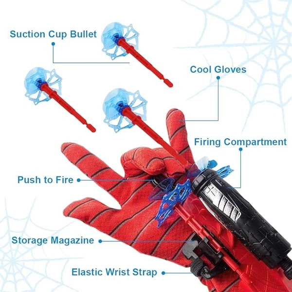 LED Flying Web-Shooter Toy for Kids with Interactive Wall Launcher - Image 10