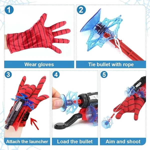 LED Flying Web-Shooter Toy for Kids with Interactive Wall Launcher - Image 9