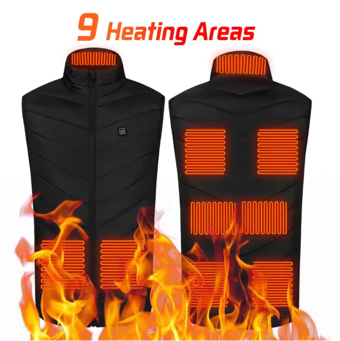 Electric Heated Vest – 9-Zone Warmth with Single Control Switch