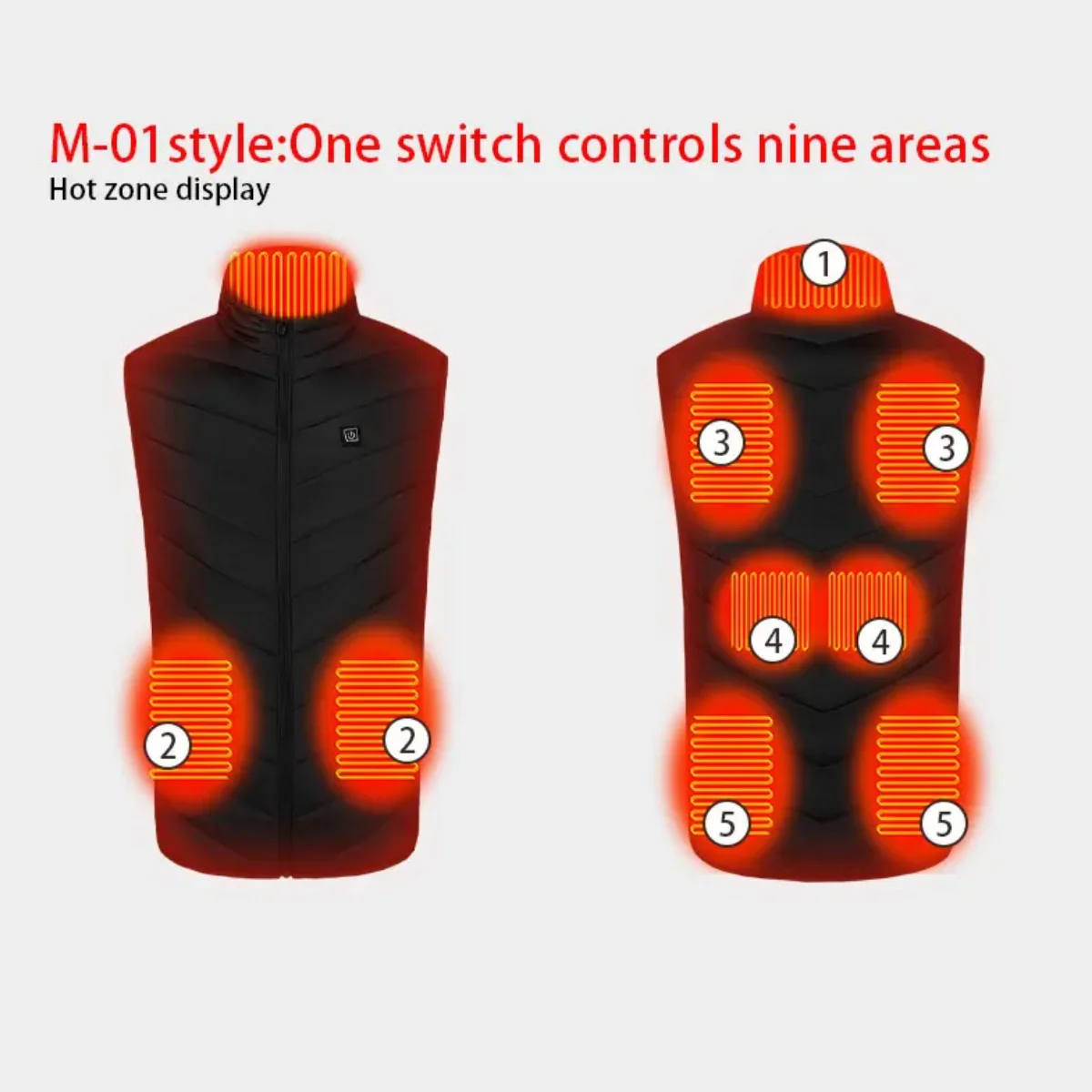 Electric Heated Vest – 9-Zone Warmth with Single Control Switch - Image 4
