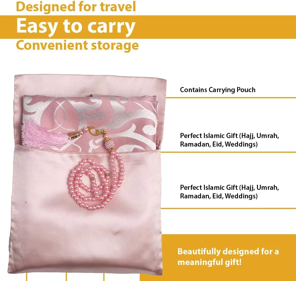 Elegant 3-Piece Travel Prayer Mat & Tasbih Gift Set - Image 10