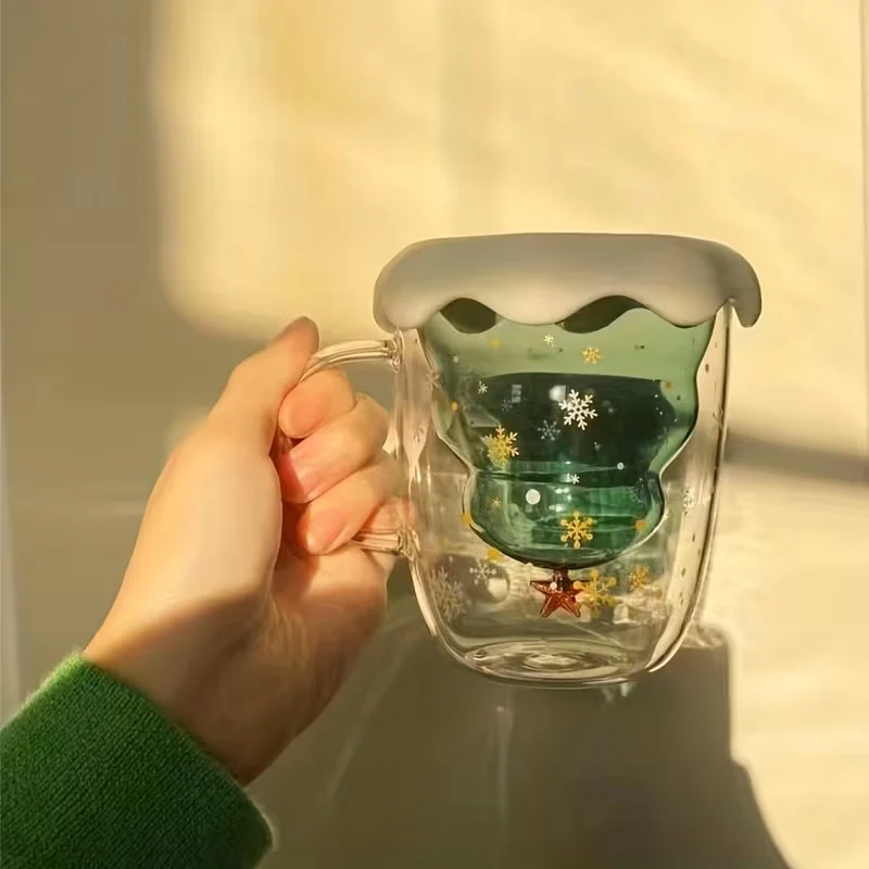 Elegant Christmas Glass Coffee Cup - Image 4