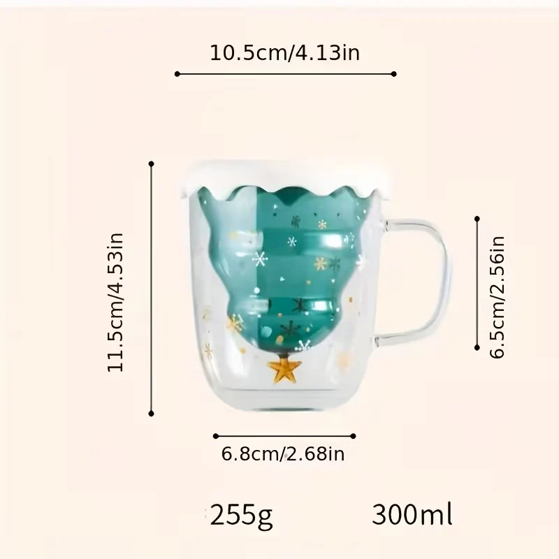 Elegant Christmas Glass Coffee Cup - Image 6