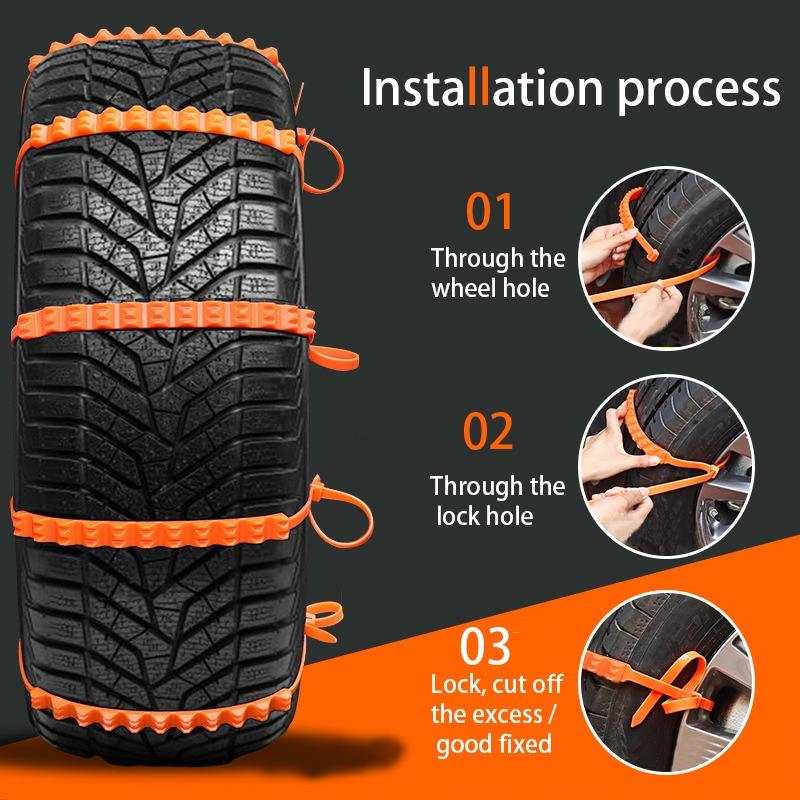 Emergency Nylon Snow Traction Chains for Cars (10-Piece Set) - Image 6