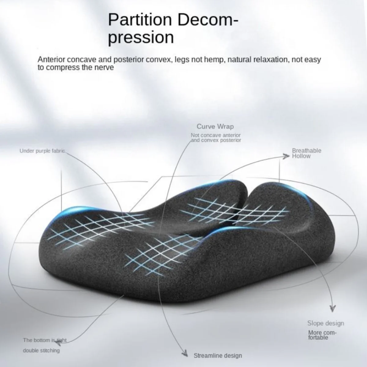 Ergonomic Cooling Memory Foam Seat Cushion - Image 2