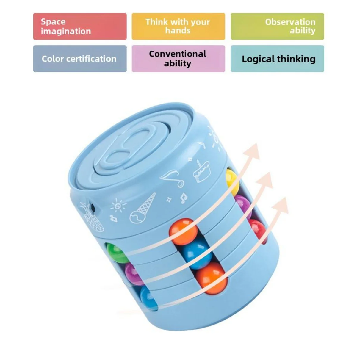 Fidget Spinners Magic Bean Coke Cube – Rotating Color Puzzle Toy for Stress Relief & Focus - Image 5