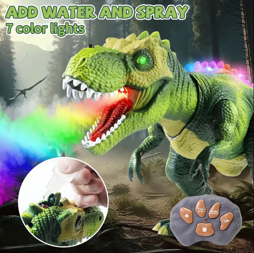 Fire-Breathing Dinosaur Toy – Walking, Roaring, Light-Up Action Figure - Image 3