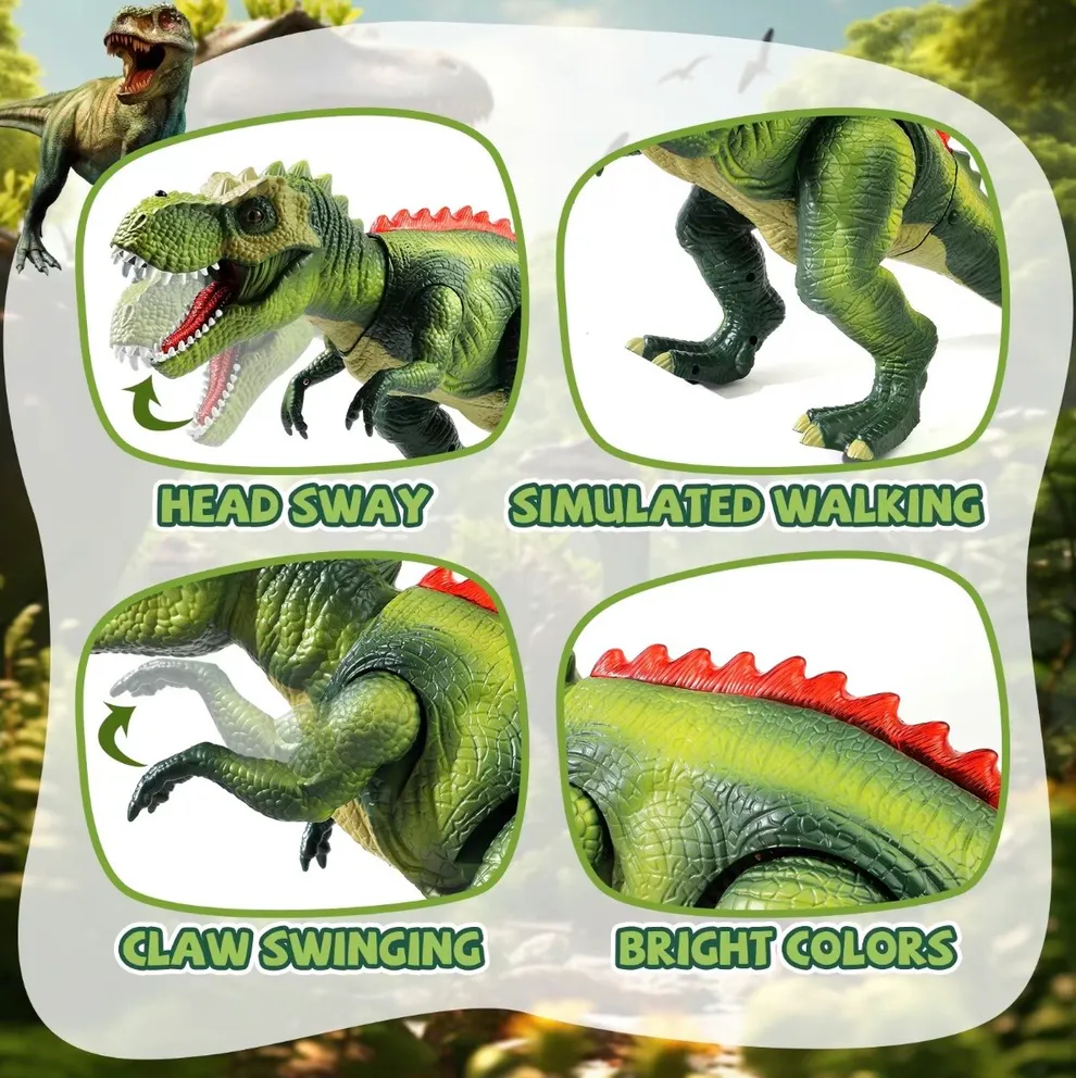 Fire-Breathing Dinosaur Toy – Walking, Roaring, Light-Up Action Figure - Image 4