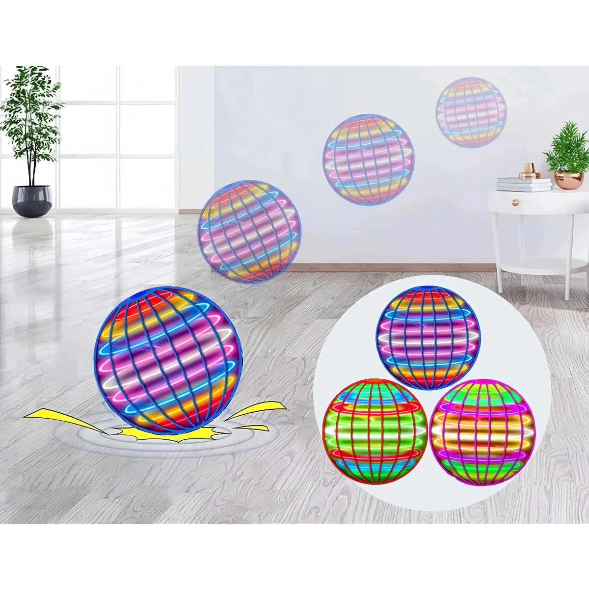 Flying Boomerang UFO Spinner – Hand-Controlled 360° LED Hover Ball - Image 3
