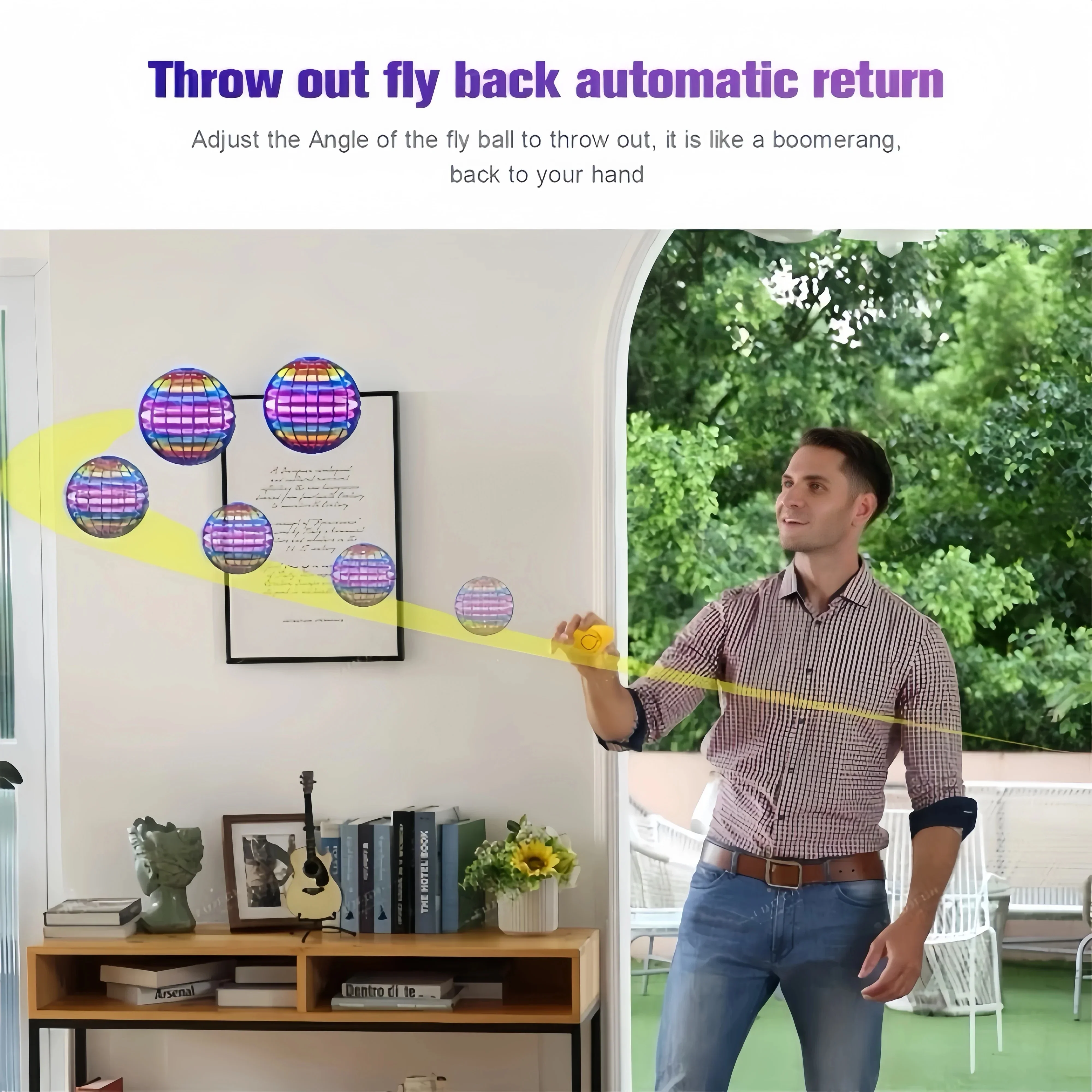 Flying Boomerang UFO Spinner – Hand-Controlled 360° LED Hover Ball - Image 6