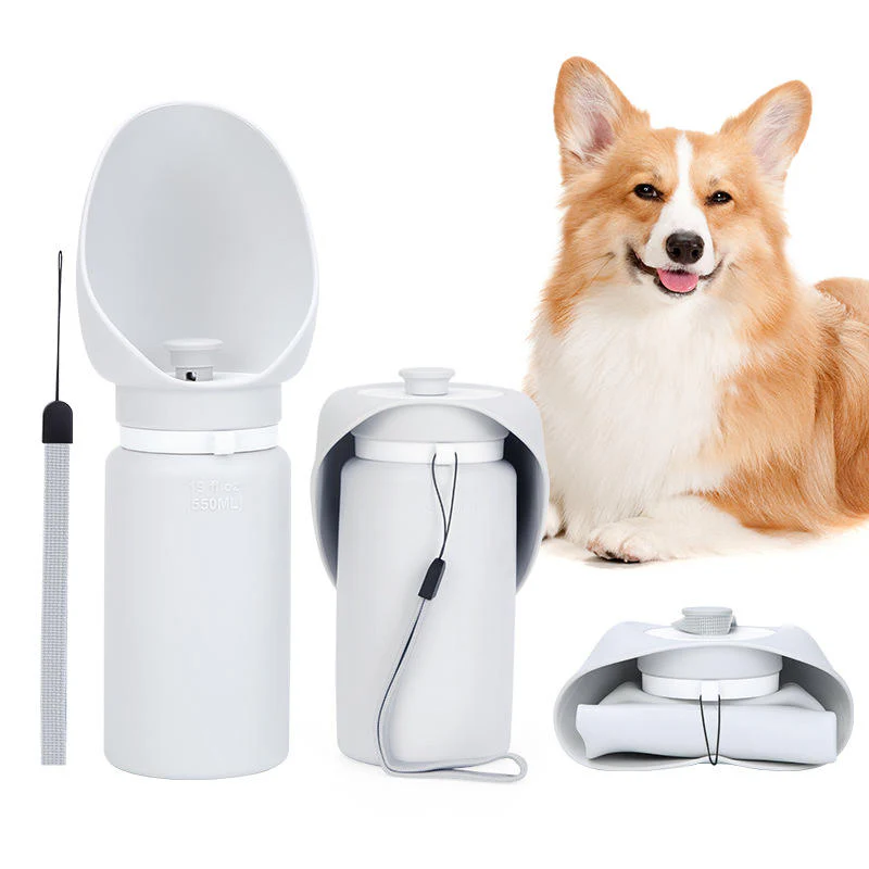 Foldable Pet Water Bottle with Drinking Cup (550ml) - Image 2